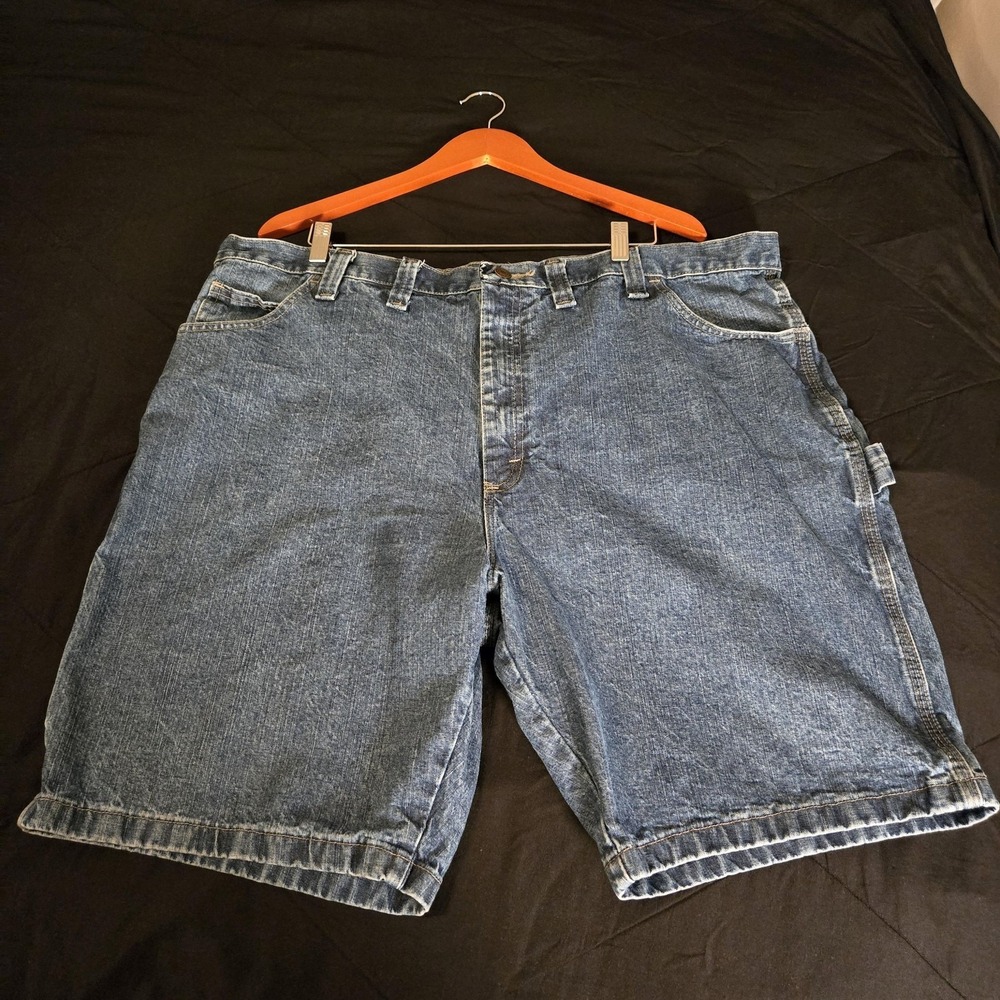 Wrangler Shorts Mens 44 Blue Denim Carpenter Workwear Relaxed Fit Cargo Summer